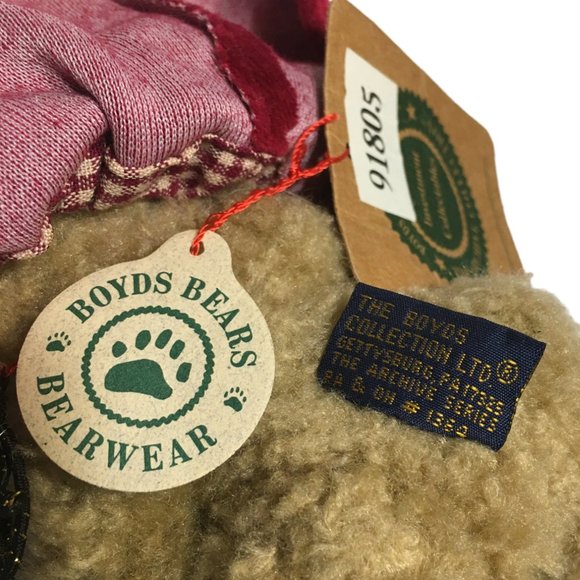 Boyds Bears Plush Little Red Riding Hood Teddy Bear Jointed Stuffed Animal 6in. - Picture 7 of 9